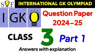GK Olympiad class 3 | SOF IGKO CLASS 3 | IGKO OLYMPIAD CLASS 3 | IGKO 2023-24 class 3 |#gk #olympiad
