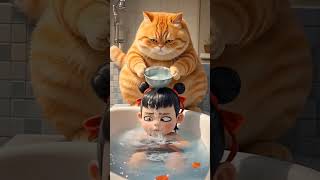 Cat help girls #funnycat