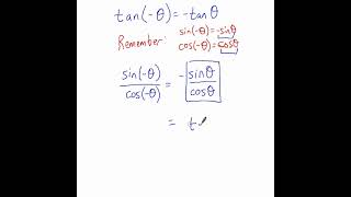 Tangent and Cotangent: Their Negative Angle Identities #mathshorts
