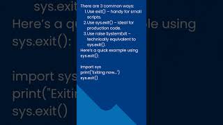 3 Ways to Exit a Python Program — Instantly! #ai #artificialintelligence #futuretech #python