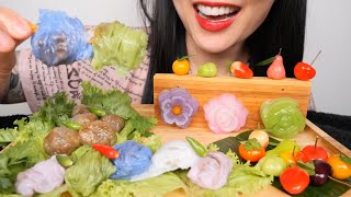 THAI SWEET & SAVOURY (LUK CHUP + TAPIOCA BALL + LAYER CAKE) ASMR EATING SOUNDS | SAS-ASMR