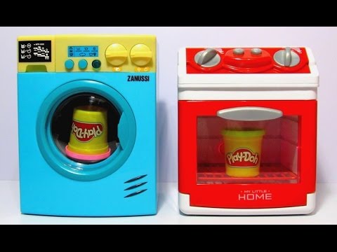 Toy Washing Machine Zanussi HTI and Toy Stove Washing  and Cooking Play-Doh
