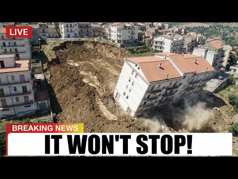 Sicily Under EMERGENCY—500 Fled In 4 Minutes As Ground Began Grinding Slide That WON'T STOP!