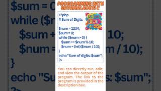 PHP - Sum of Digits