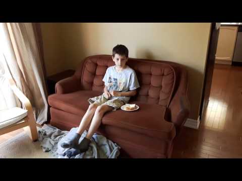 tricking my brother - jelly beans in his sandwich!