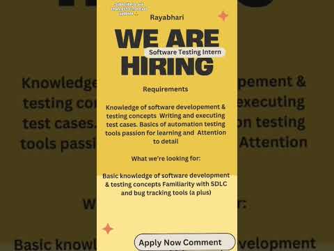 📢Software Testing Internship in Bangalore #shorts #career #fresher #softwarejobs#ytshorts  #techjobs