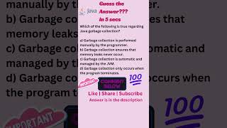 Java garbage collection | Java Programming | Java Interview Question #javashorts