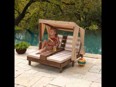 KidKraft Double Chaise Lounge with Cup Holders