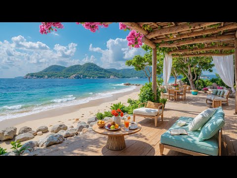 ☕ Summer Beach Café Jazz | Relaxing Ocean Ambience & Smooth Jazz for Reading, Chill & Focus