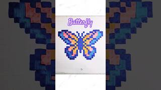 DRAWING A BUTTERFLY! - Hand Drawn Pixel Art #butterfly #butterflydrawing #shorts #pixelart
