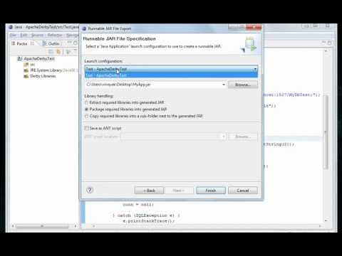 Packaging Java application with Apache Derby as JAR Executable using Eclipse