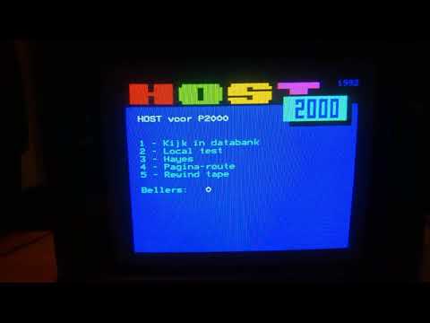 Philips 9P4099 TV toont P2000T met HOST2000 BBS server module.