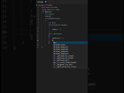Print Palindromic pattern in C++ 🔥😎   VSCODE
