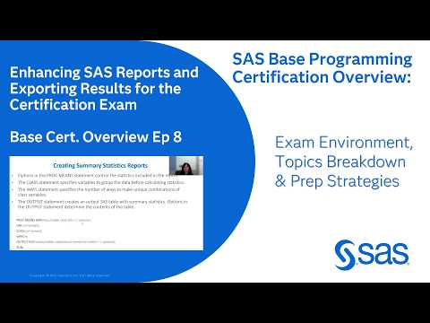 Enhancing SAS Reports and Exporting Results for the Certification Exam | Base Cert. Overview Ep 8