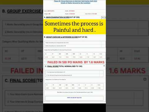 SBI PO 💙FAILURE TO SUCCESS JOURNEY #sbipo #bankpo #ytshorts #shorts #trending  #bankexam #success