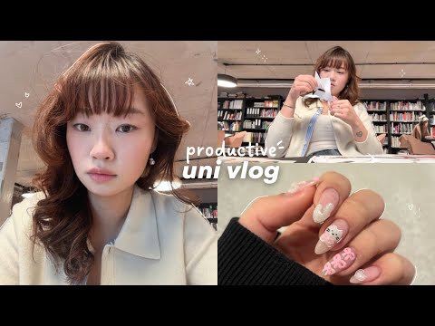 productive uni vlog ‧₊˚ grwm, busy school days, student life in paris, morning routine