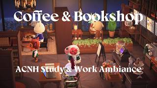 Study Hall Library 📚 || ACNH 🍂🦝 3 Hour Ambiance || Work Vibes 🎧