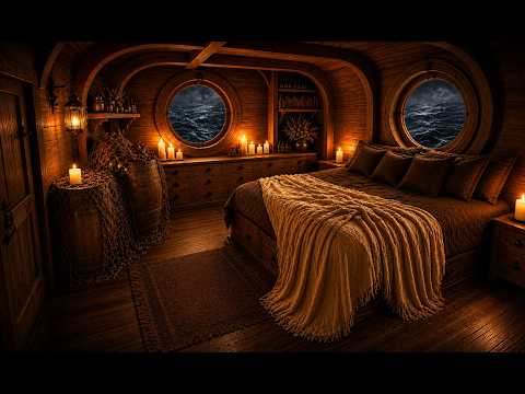 Lantern Tide [Deepwater Cabin] Ocean Ambience for Sleep & Relaxation (2 Hours) 4K