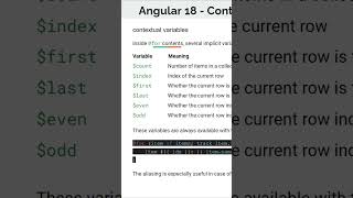 Angular 18   #6 - How to use Contextual Variables in @for Control Flow Statement