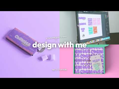 design a chewing gum brand with me 🍬🍭: my design process from start to finish | design with me #2