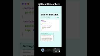how to Create Sticky Header Only Using CSS | HTML & CSS Quick Tips | HTML & CSS Sticky Header