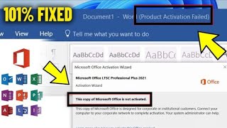 This copy of Microsoft office is not activated "Product Activation Failed' in MS Office & Office 365