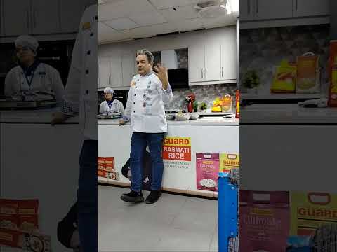 Chef Mehboob with Guard Rice cooking workshop at Cothm college Garden Town Lahore Pakistan on 21 Feb