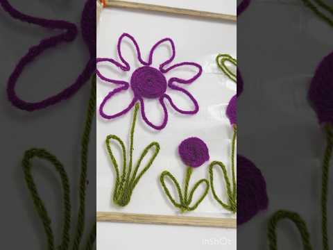 How to make woollen flower by using pen😍🥰😱#woolen #art #viral #viralshorts2025 #diy #shorts