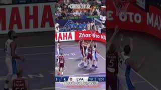 Giannis antetokounmpo Muscles out Kristaps Porzingis #fiba #foryou #highlights #moreviews2025