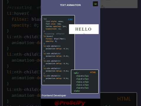 Text Animation using html and css | #shorts