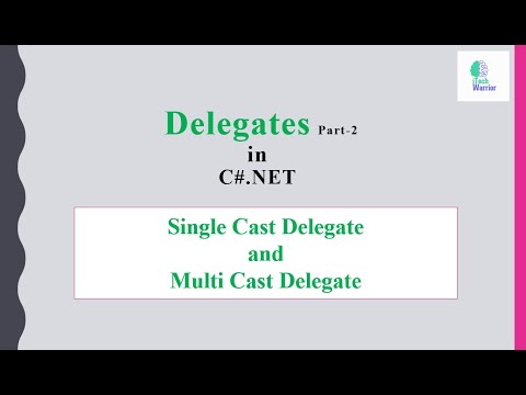 Single & Multi Cast Delegates with Example | Delegates Part-2 | C#.NET Tutorials | In simple words