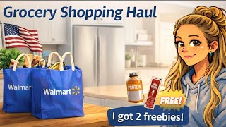 UK vs USA groceries 🇬🇧🇺🇸 Walmart haul + Ibotta freebies!