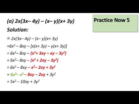 Expansion and Simplification of Simple Algebraic Expressions