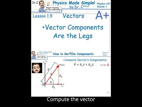 Dr. C's Physics 101 Vector Legs L1.s9:  #Vectors #math #maths #calculus #physics #vector #components