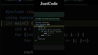 Pattern 4-:Inverted Right Aligned Right Triangle in C++|Pattern Series|JustCode|#coding #programming