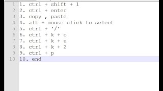 useful shortcut keys for visual studio code