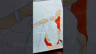 Dressed in Pure Elegance💙♥️ #shorts #art #painting #drawingideas