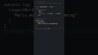 JavaScript Example - Find the Longest Word