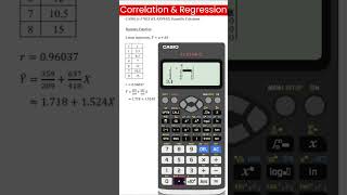 Correlation and regression for linear regression (Casio fx-570/991EX) #correlationcoefficient