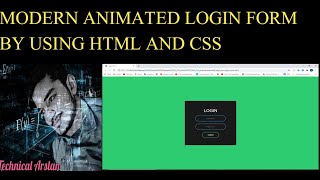 Responsive Animated Login Form by using HTML AND CSS.Modern Login Form 2021.Simple and Easy Method.