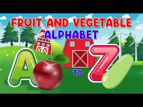 🍎🥦 Fruits & Vegetables Alphabet for Kids 🌟 Learn ABC with Healthy Food! 🍊🥕
