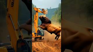 JCB vs Bull – Power Showdown! | Amazing Village Moments #shorts #ytshorts