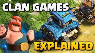 CLAN GAMES EXPLAINED - New Clash of Clans Update! CoC Clan Challenges and Magic Items Update 2017!