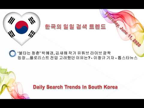 한국의 일일 검색 트렌드 11-06-2020