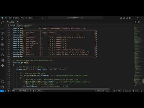 Algorithms and Data Structures II - Postfix++ Interpreter, Associated with University of London