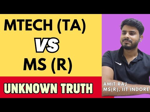 Why you should apply for MS(R) and Mtech(RA)
