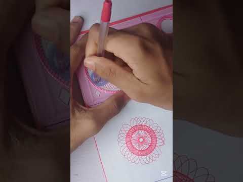 Spirograph drawing using red pen ✍️ #spirograph #drawing #drawingtutorials #drawingideas #shorts