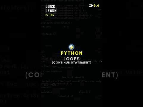 Python Loops - Continue Statement in 1 minute #python #continue #coding #loops #shorts