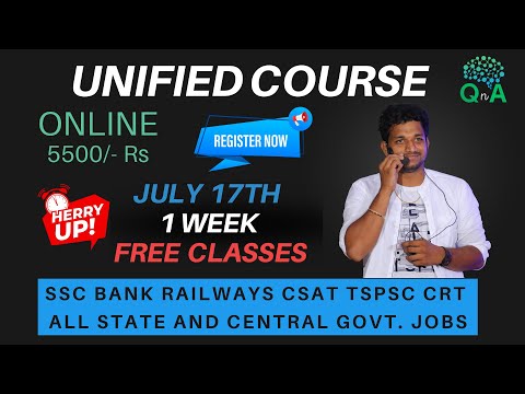 July 17th New Batch 1 WEEK FREE DEMO CLASSES  on #ssc  #bank  #rrb #groups  #stategovernmentjobs