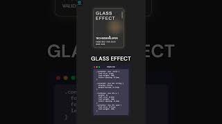 Glass Effect. #techszdeveloper#webcoding#coding#programminglanguage#csstricks#python#webcode#htmlcss